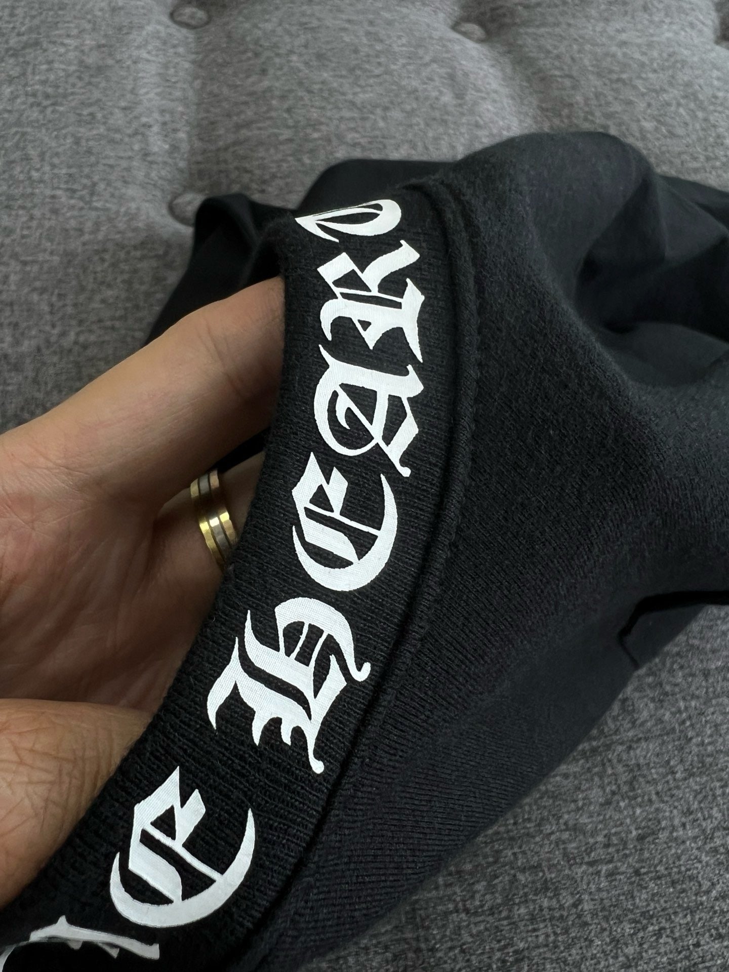 대리석 / 크롬하츠 넥로고 워싱 반팔 티셔츠