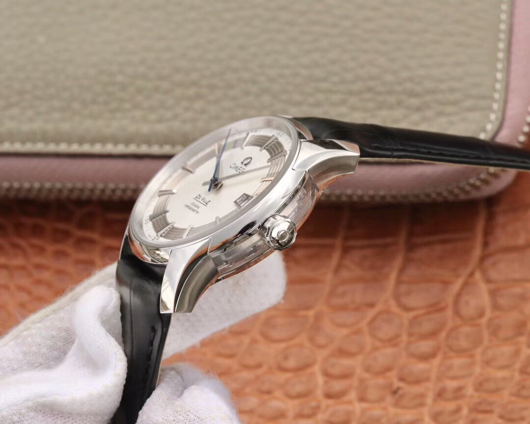 VS공장 오메가 드빌 아워비전 41MM 스틸 화이트다이얼 악어가죽