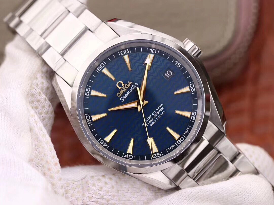 VS공장 오메가 아쿠아 테라 150M 블루 텍스처드 다이얼