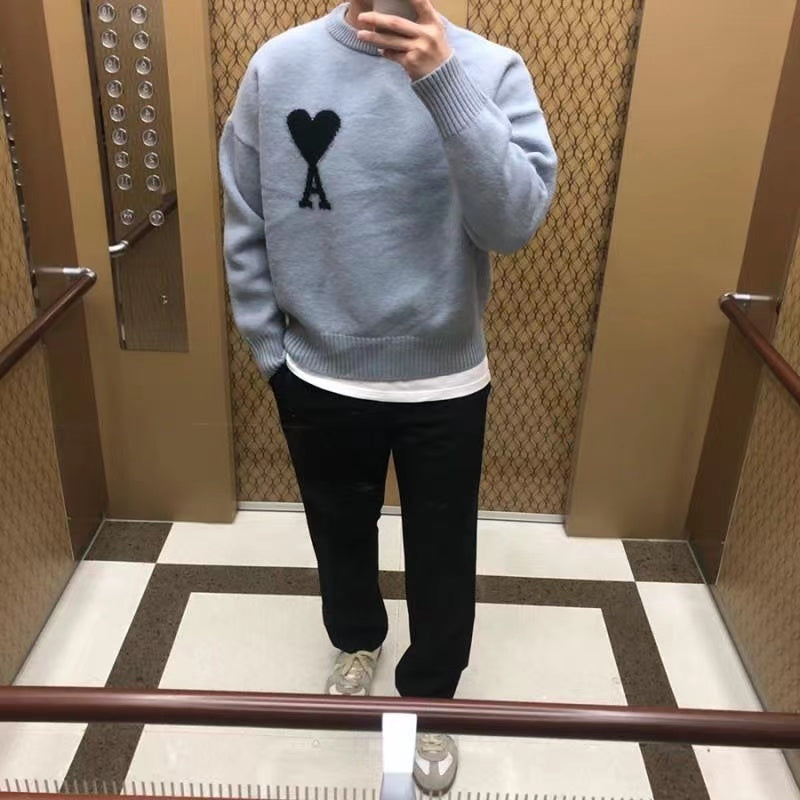 탑아미 / 아미 스틸 블루 울 스웨터