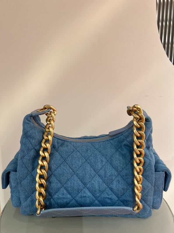 지존공장 / 샤넬 25C 뉴 베스트셀러 호보 데님 라이트블루 스몰사이즈:22x31x15cm