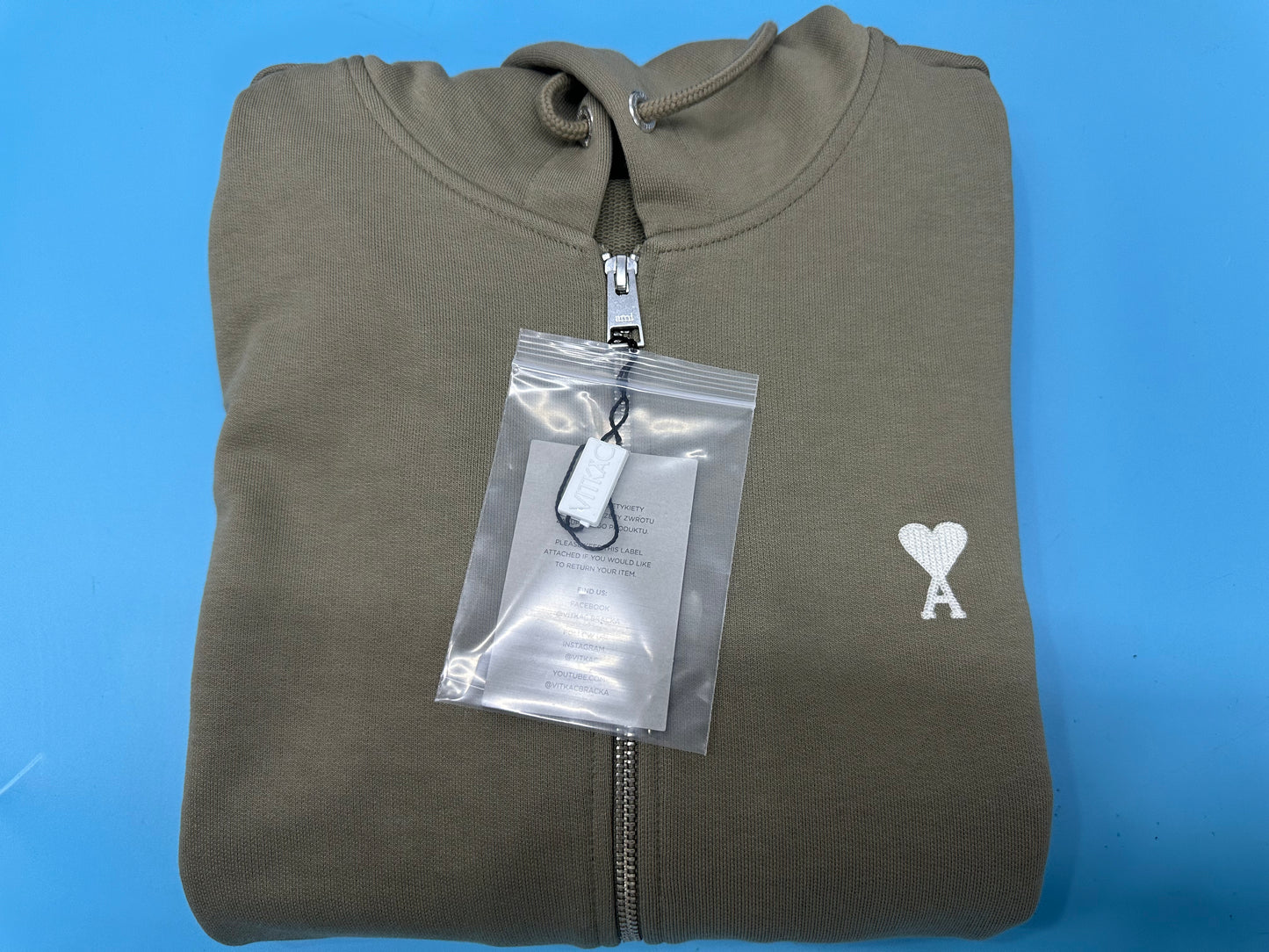 탑아미 / 아미 2025년형 화이트 와펜 후드집업 white badge zipper hoodie