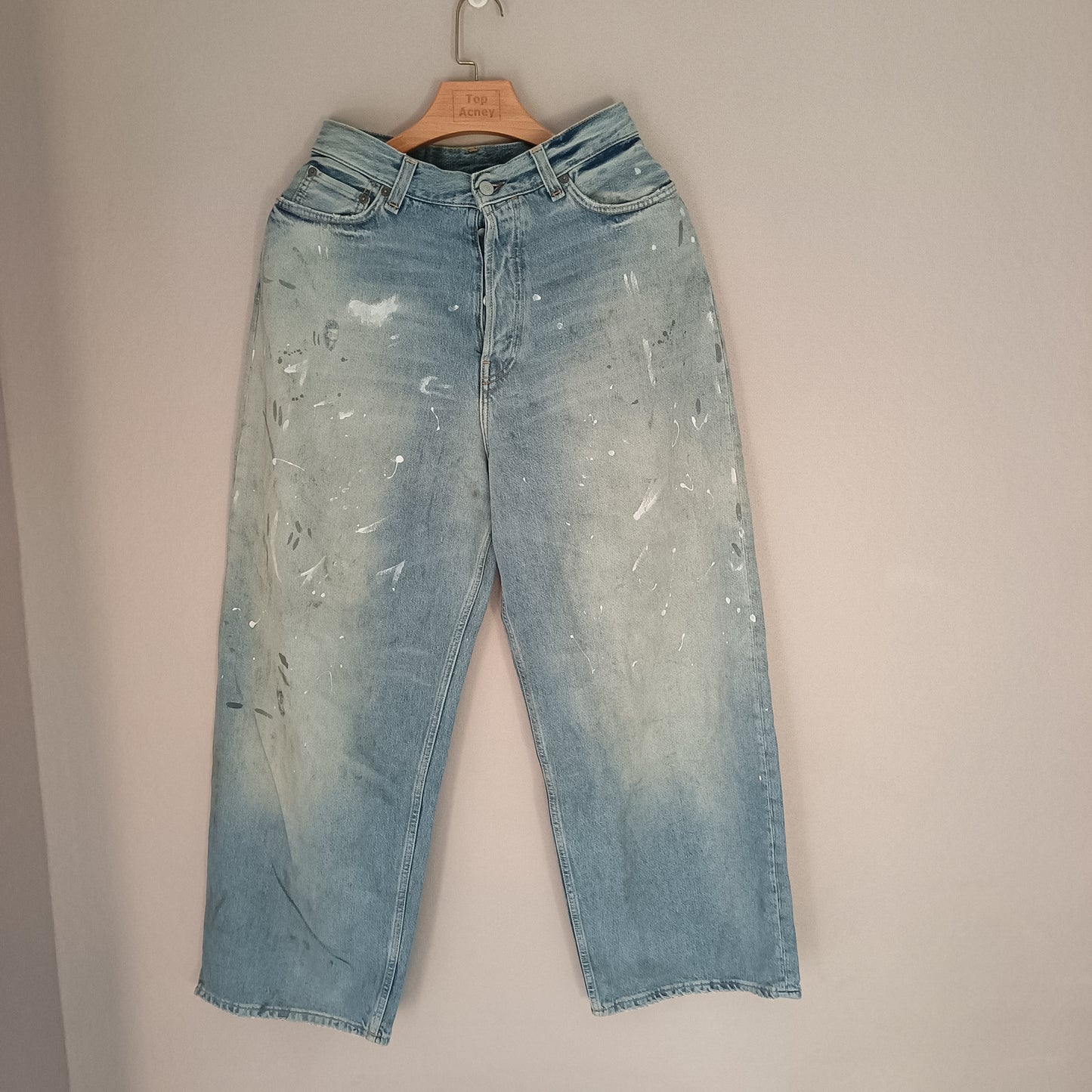 탑아크네 / 아크네스튜디오 오버핏 페인트스타일 데님팬츠