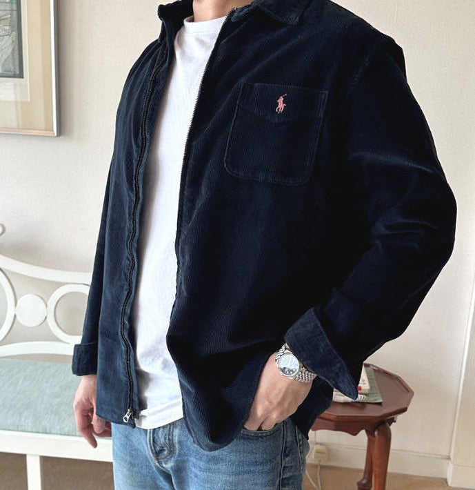 탑폴로 / 폴로 블루 코듀로이 지퍼 아우터형 셔츠