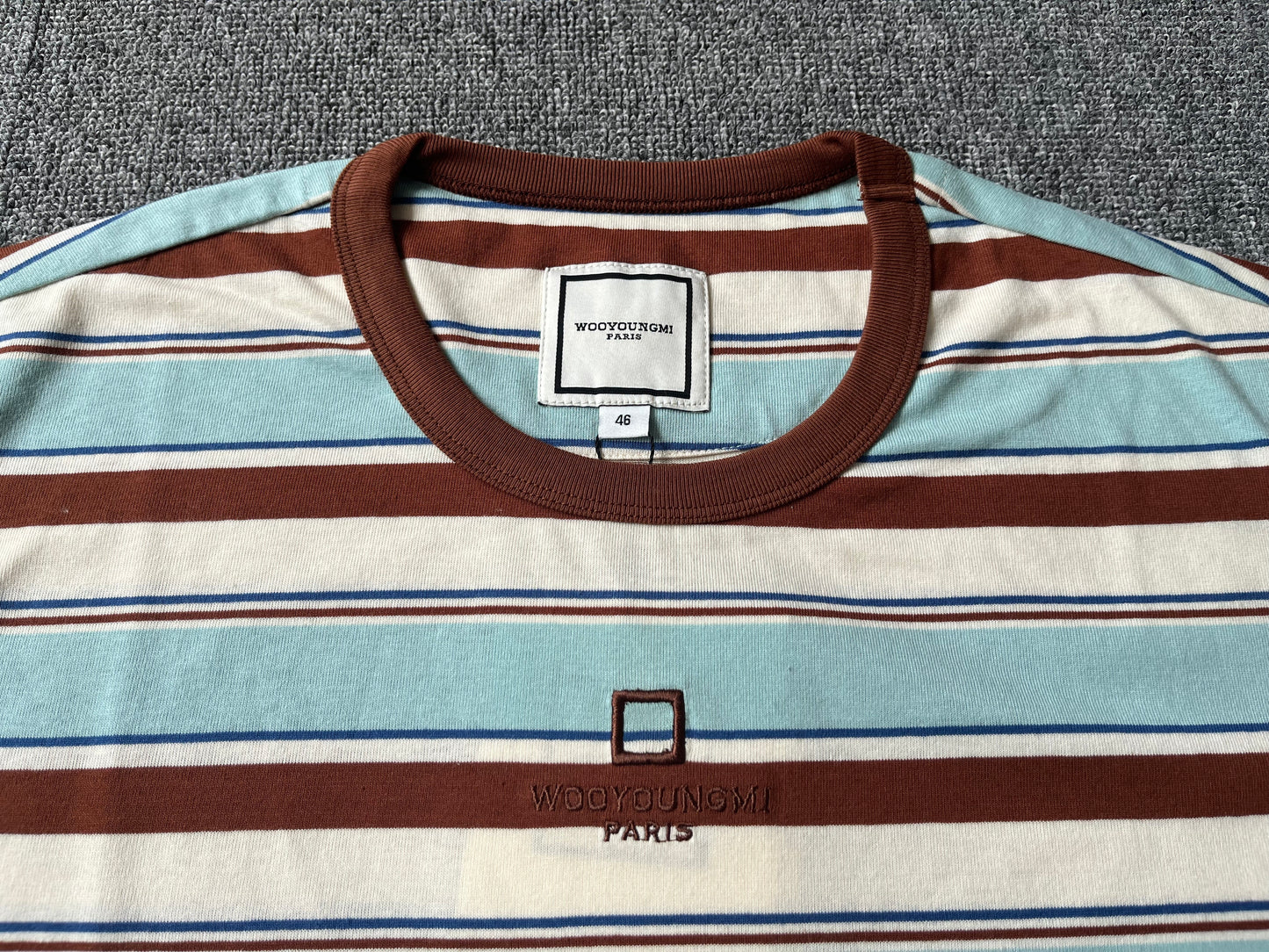 베어 / 우영미 스트라이프반팔브라운 반팔티