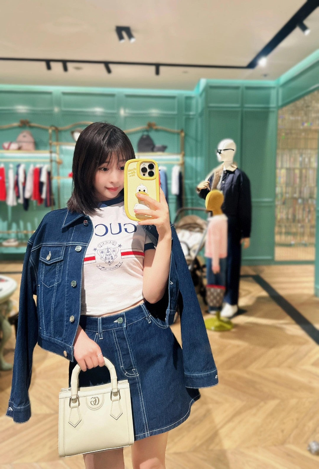 타지아 / 구찌 2025 여름 신상품 콘트라스트 컬러 반팔 티셔츠