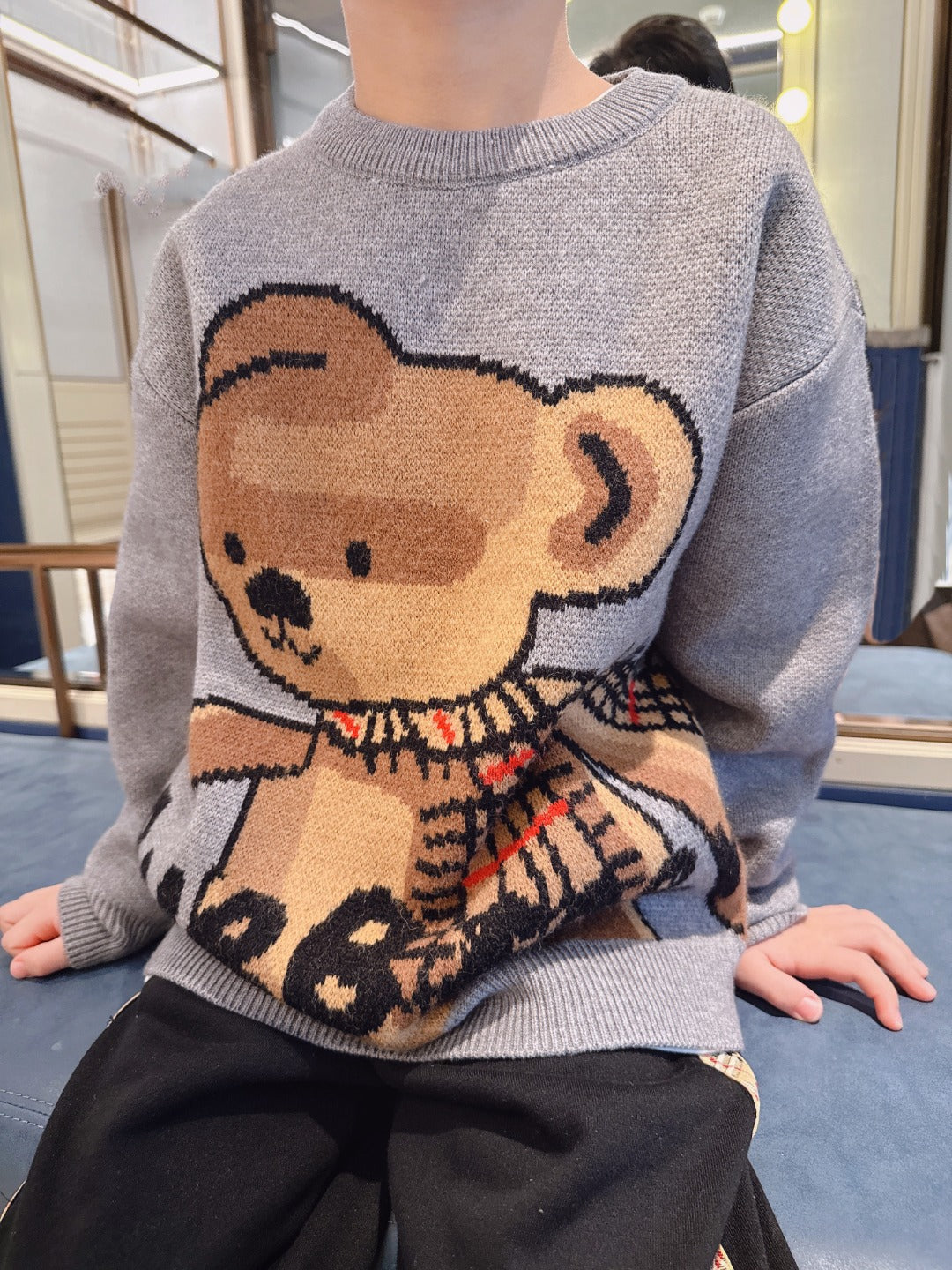 aa / 버버리 베어 자수 니트