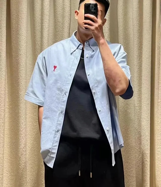 zok 공장 / 아마니 남성 하트 셔츠 반팔 셔츠