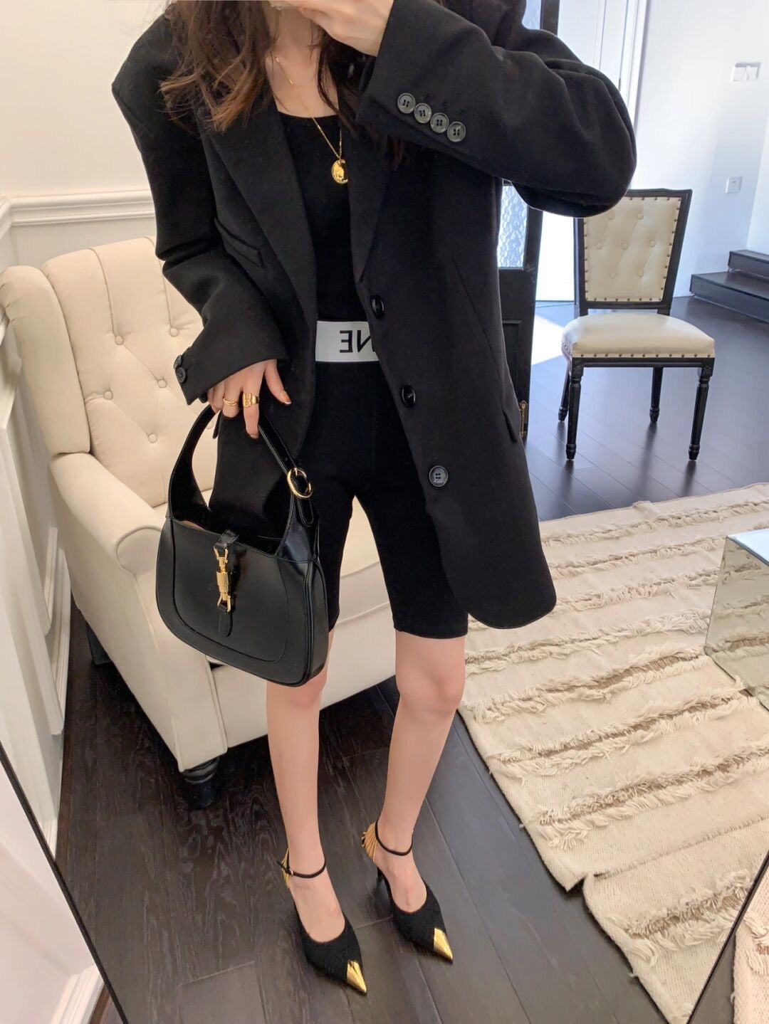 oc공장/구찌 여성 겨드랑이 가방 핸드백 블랙