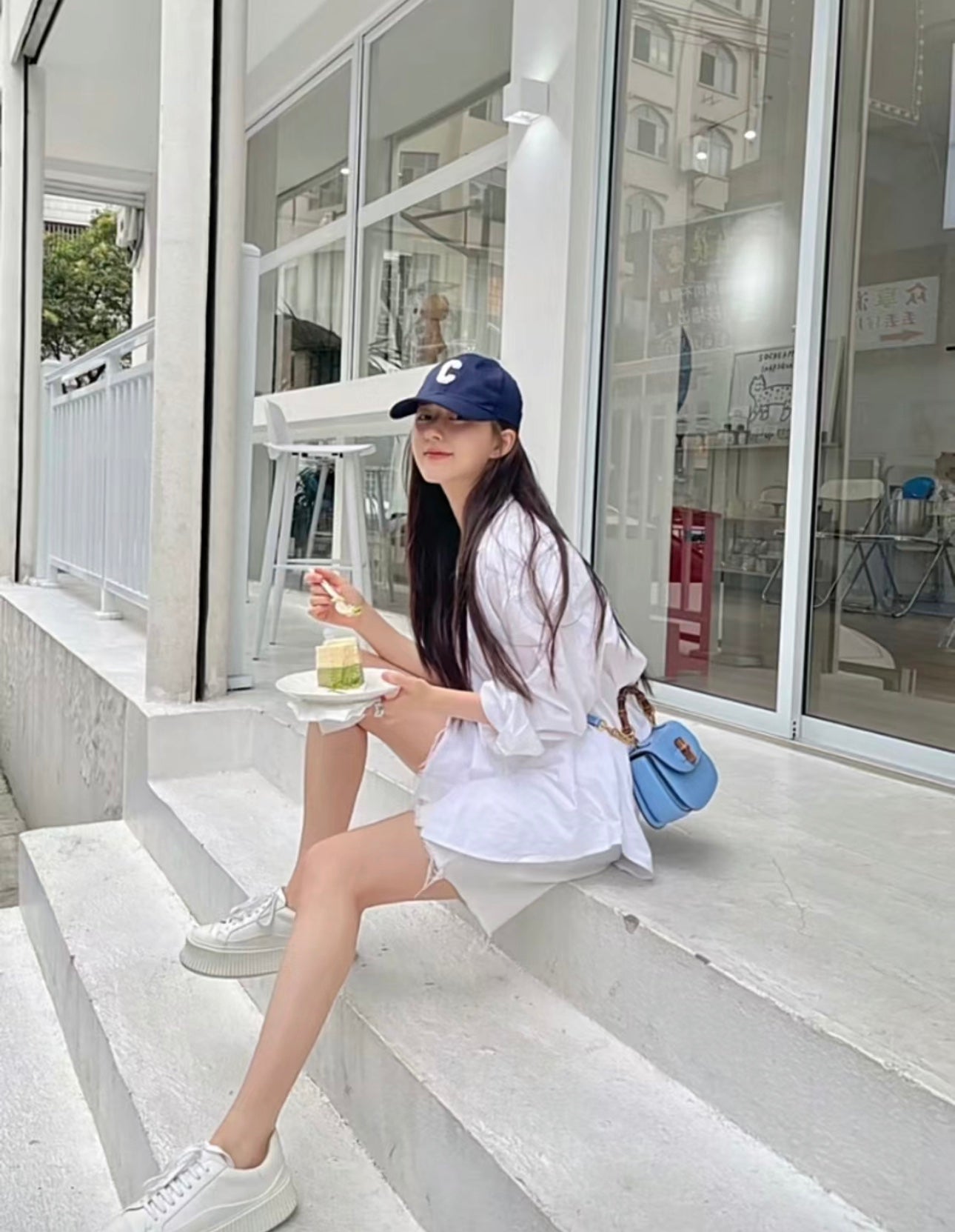 oc공장/구찌 여성 미니 탑 핸드백 블루