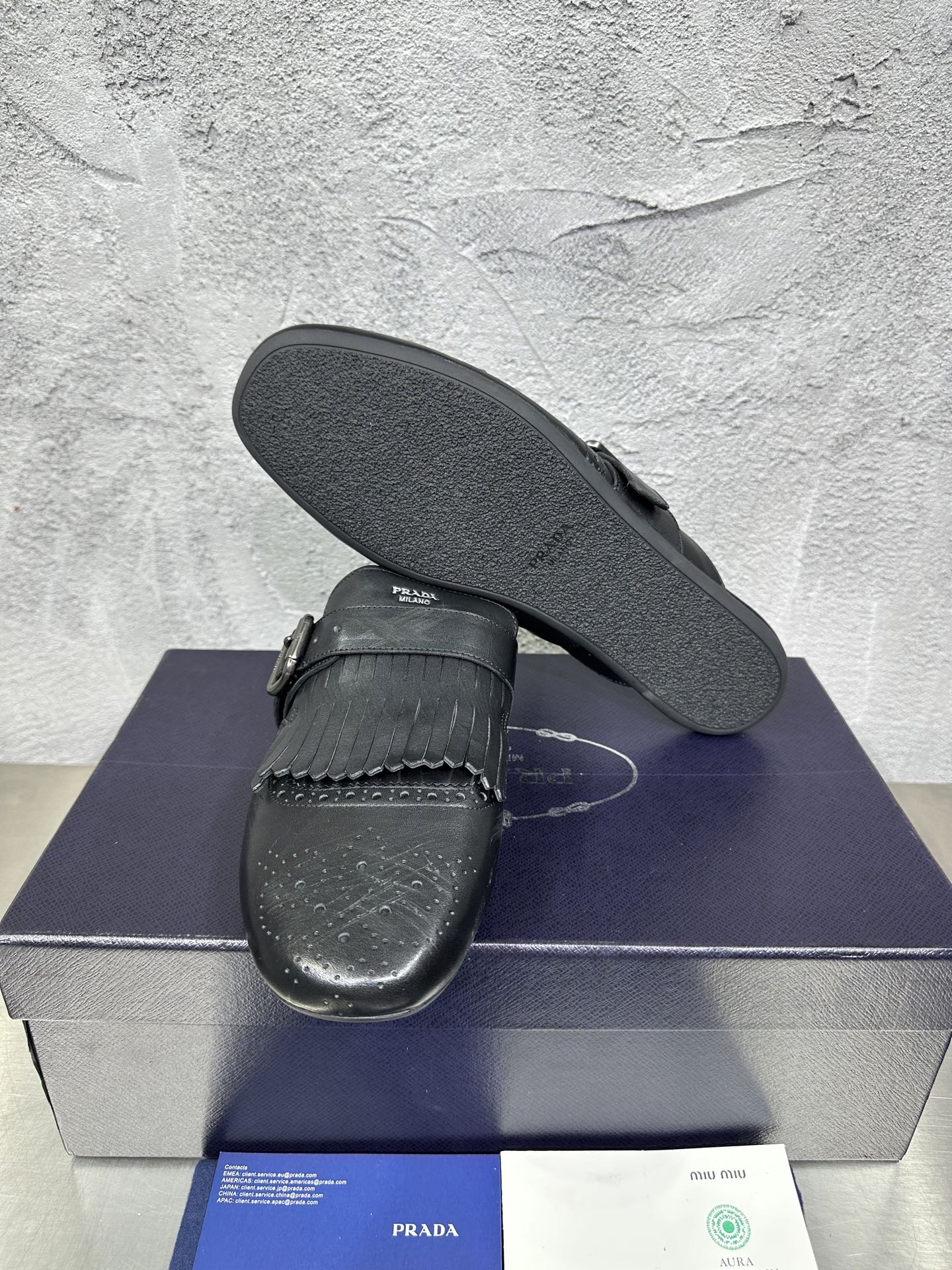 빙 공장 / 프라다 남성 가죽 구두 슬리퍼