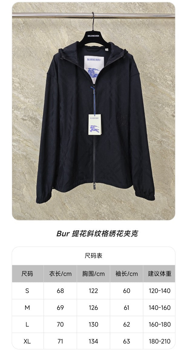 GTR / 버버리 체크 자수 후드 자켓