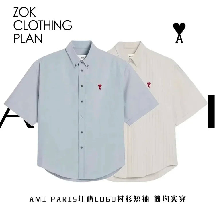 zok 공장 / 아마니 남성 하트 셔츠 반팔 셔츠
