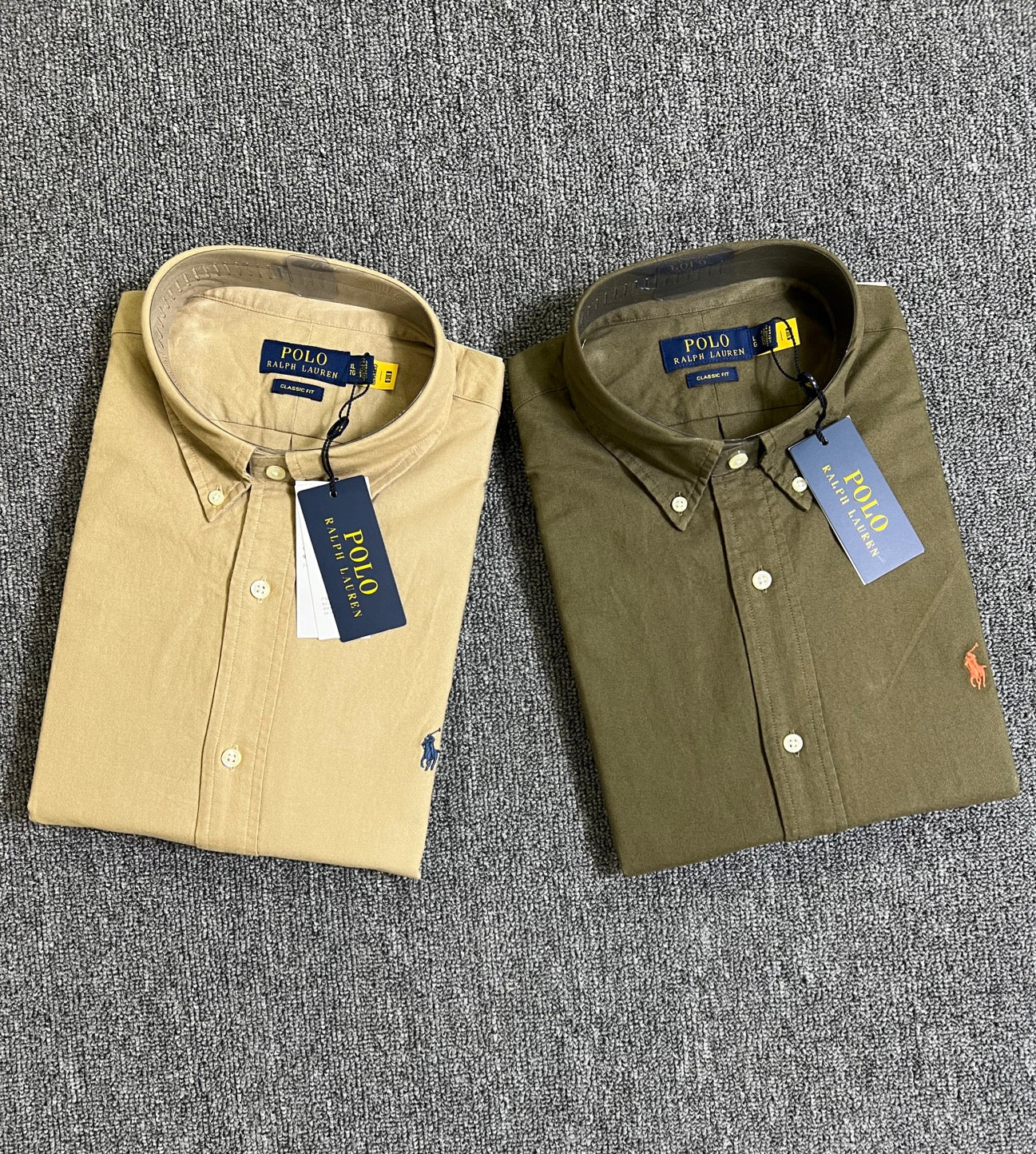 탑폴로 / 폴로 셔츠 , 클래식한 핏 그린 옥스퍼드 셔츠