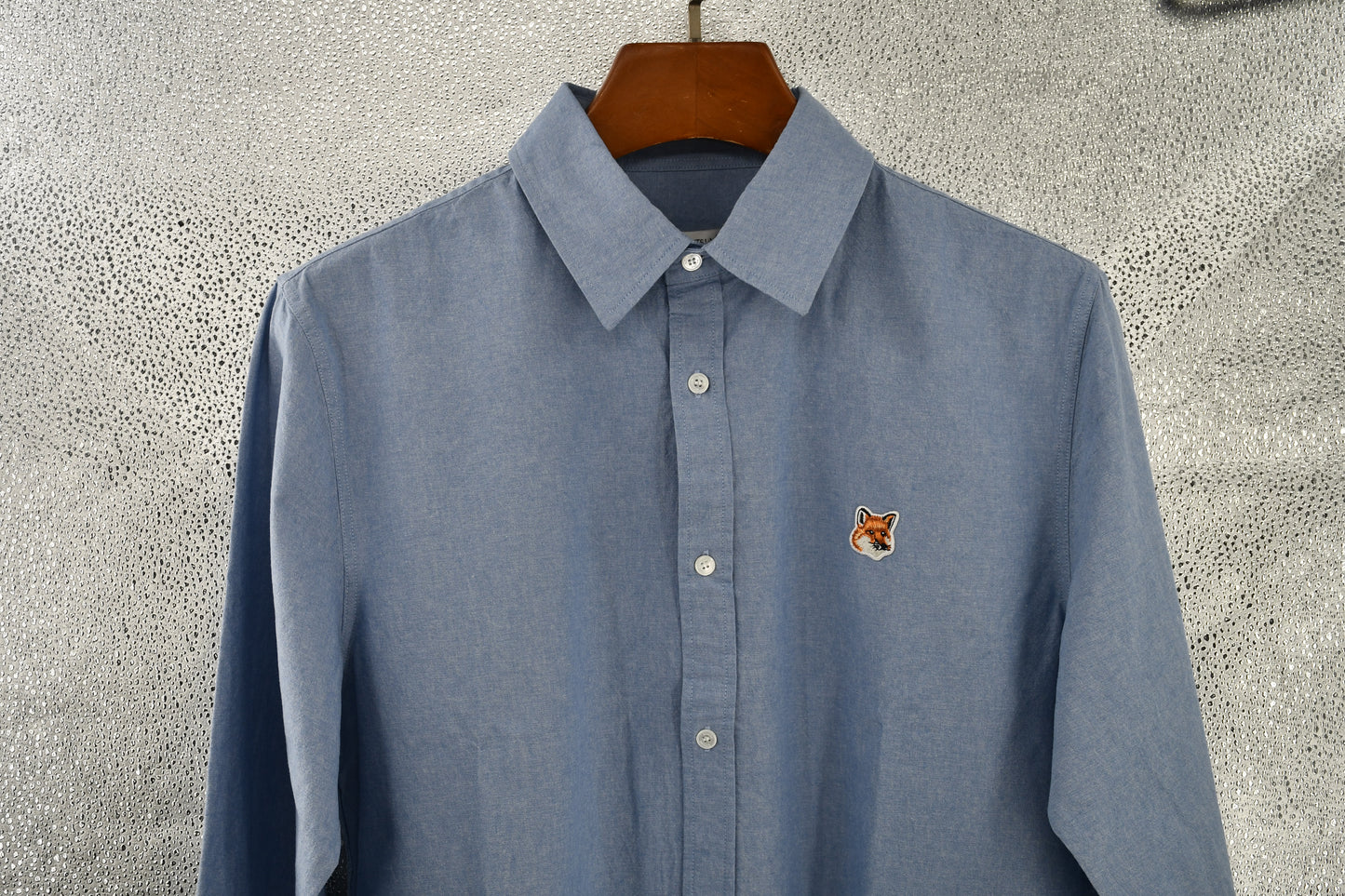 탑키츠네 / 메종키츠네 옥스포드 셔츠 , 클래식 레드폭스 긴팔 캐주얼 셔츠