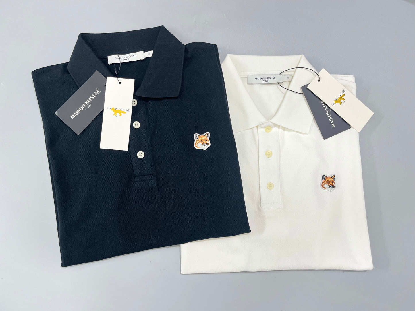 탑아키마 / 메종키츠네 싱글 옐로우 폭스 헤리티지 폴로 셔츠