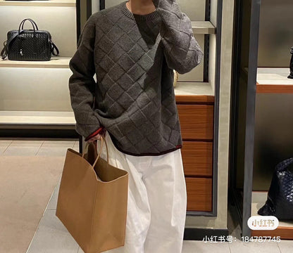 대리석 / 보테가베네타 입체짜임 체크 니트