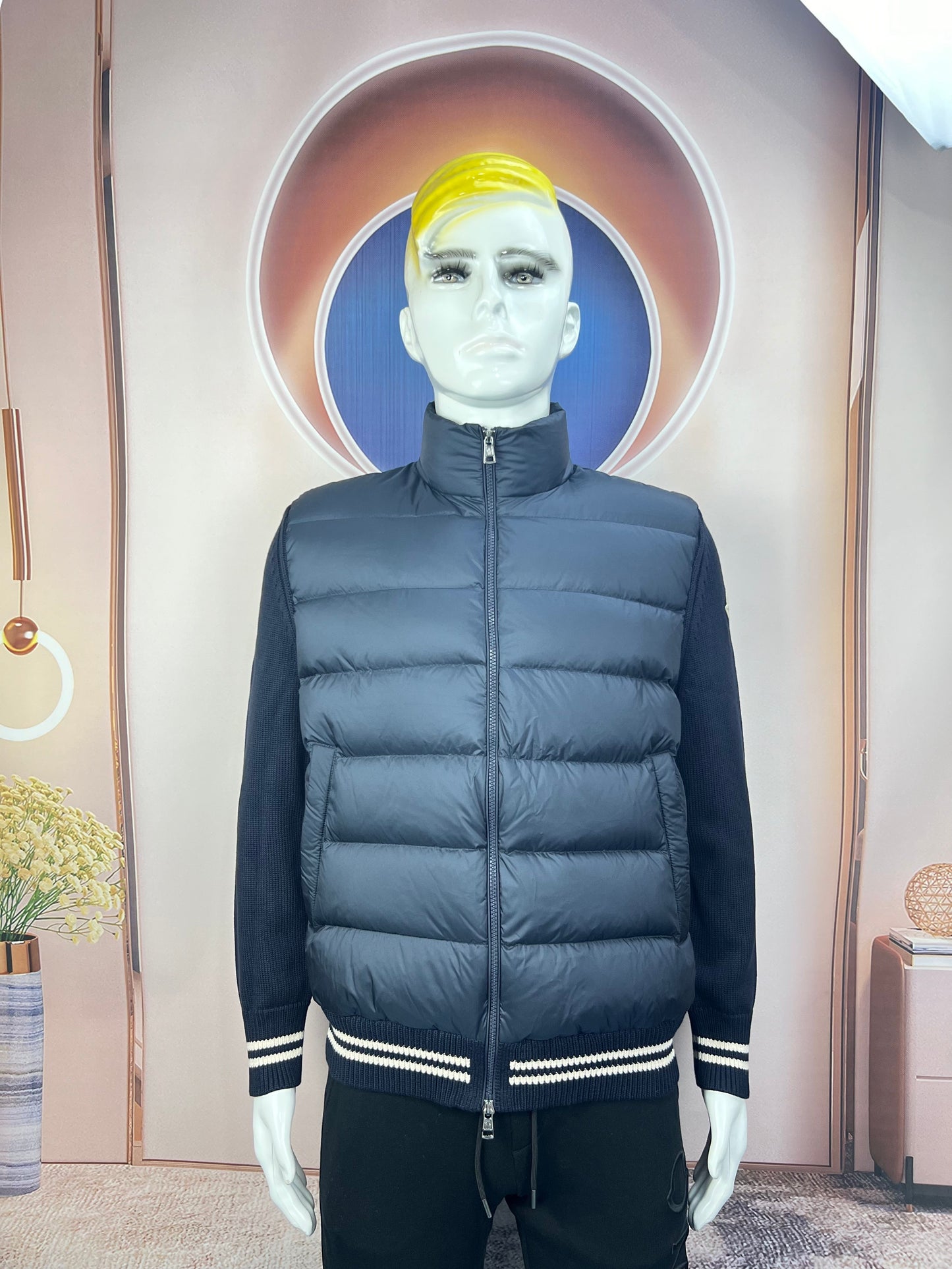 탑몽클 / MC 스트라이프 커프 면 카디건