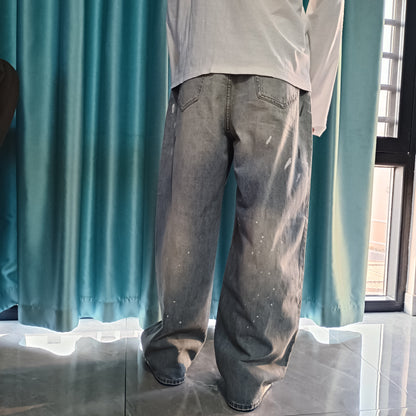 탑아크네 / 아크네스튜디오  오버핏 페인트스타일 데님팬츠