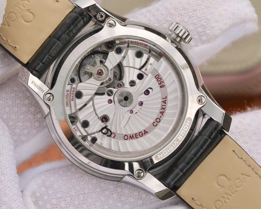 VS공장 오메가 드빌 아워비전 41MM 스틸 화이트다이얼 악어가죽