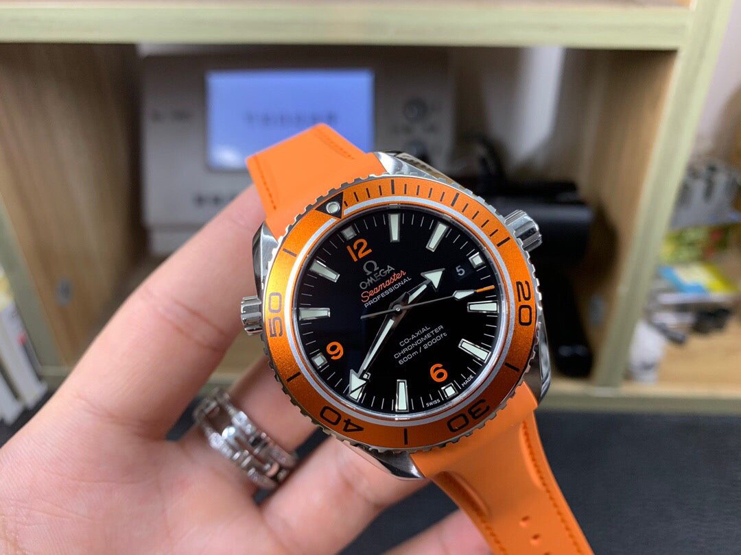VS공장 오메가 씨마스터 600M 오렌지베젤 오렌지러버스트랩 45.5mm
