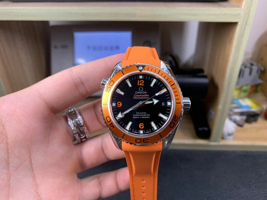 VS공장 오메가 씨마스터 600M 오렌지베젤 오렌지러버스트랩 45.5mm