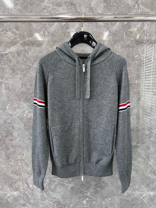 대리석 / 톰브라운 양팔 삼선 캐시미어 후드 집업