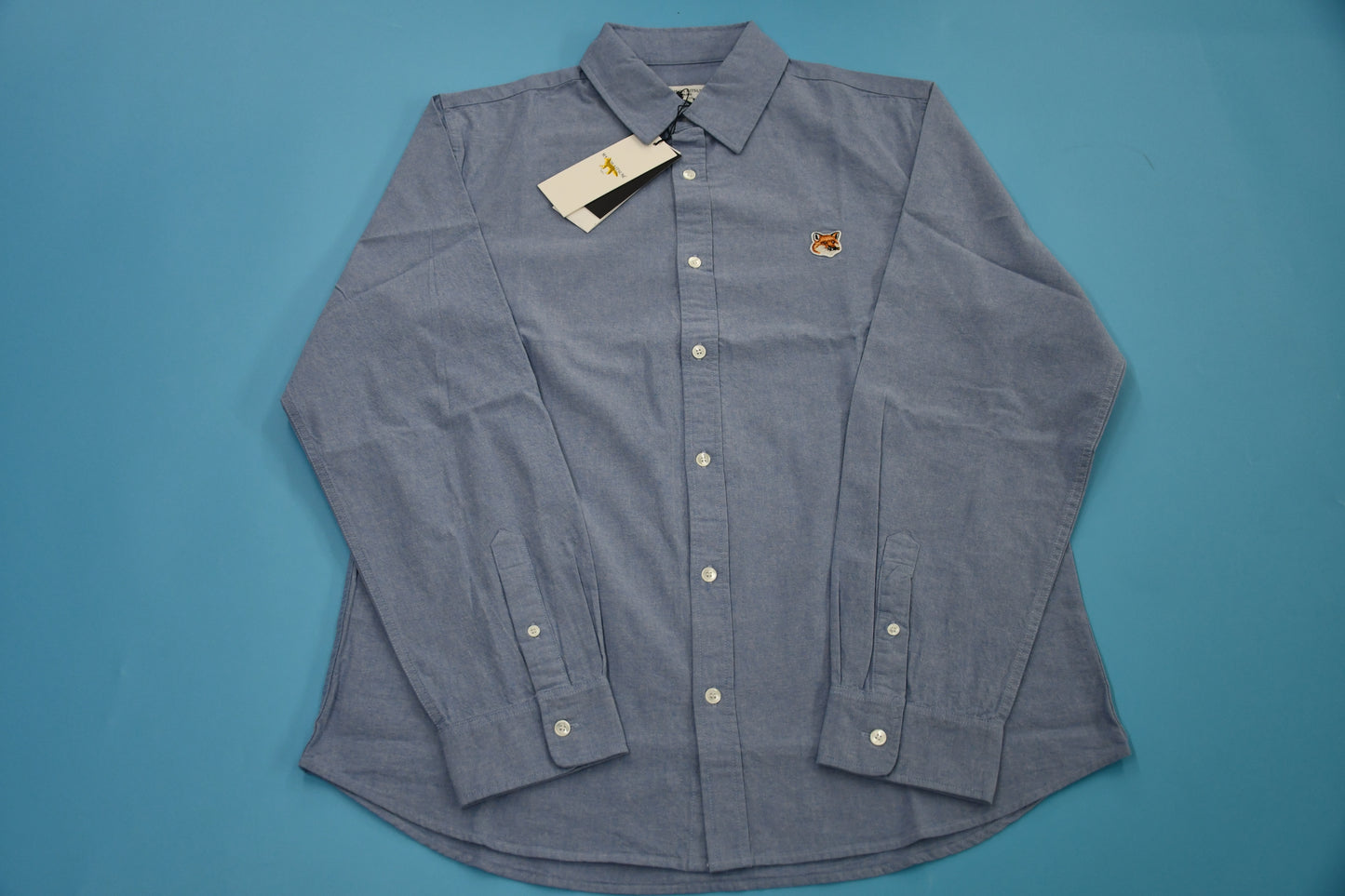 탑키츠네 / 메종키츠네 옥스포드 셔츠 , 클래식 레드폭스 긴팔 캐주얼 셔츠