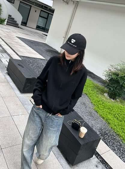 대리석 / 디올 CD 로고 울 블렌드 니트 집업