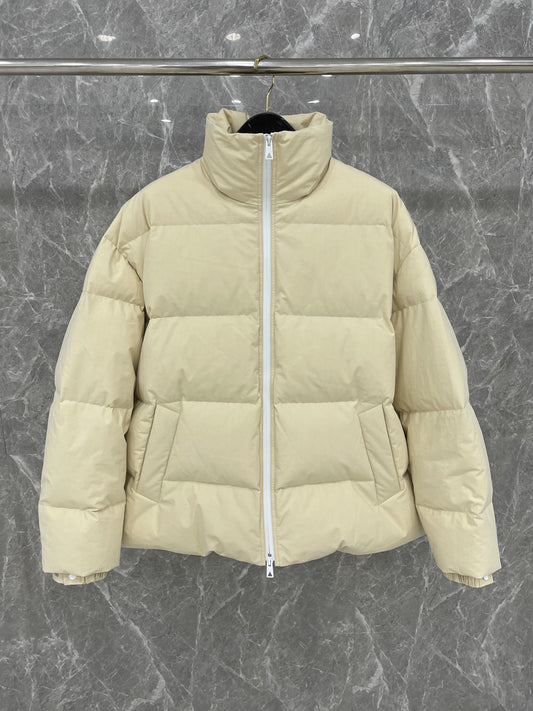 대리석 /  보테가베네타 이중지퍼 베이지 구스다운 루즈핏 패딩점퍼