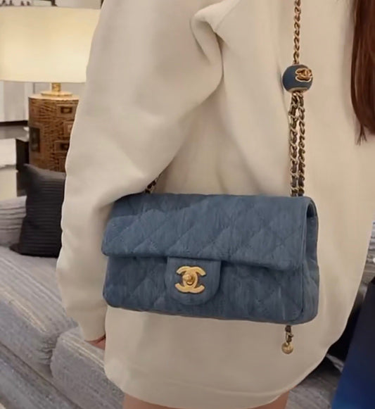 지존 / 샤넬  미니 20cm 데님