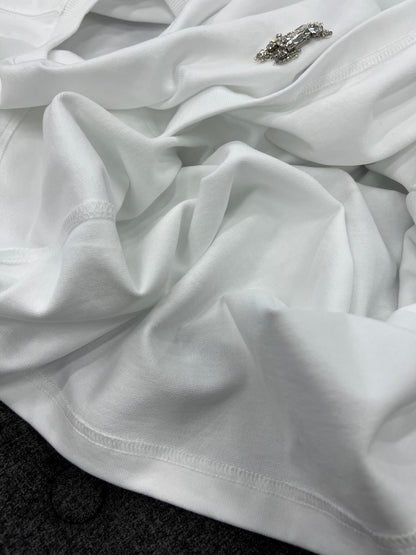 대리석 / BBR, 23 화이트 다이아몬드 라벨 반팔 티셔츠