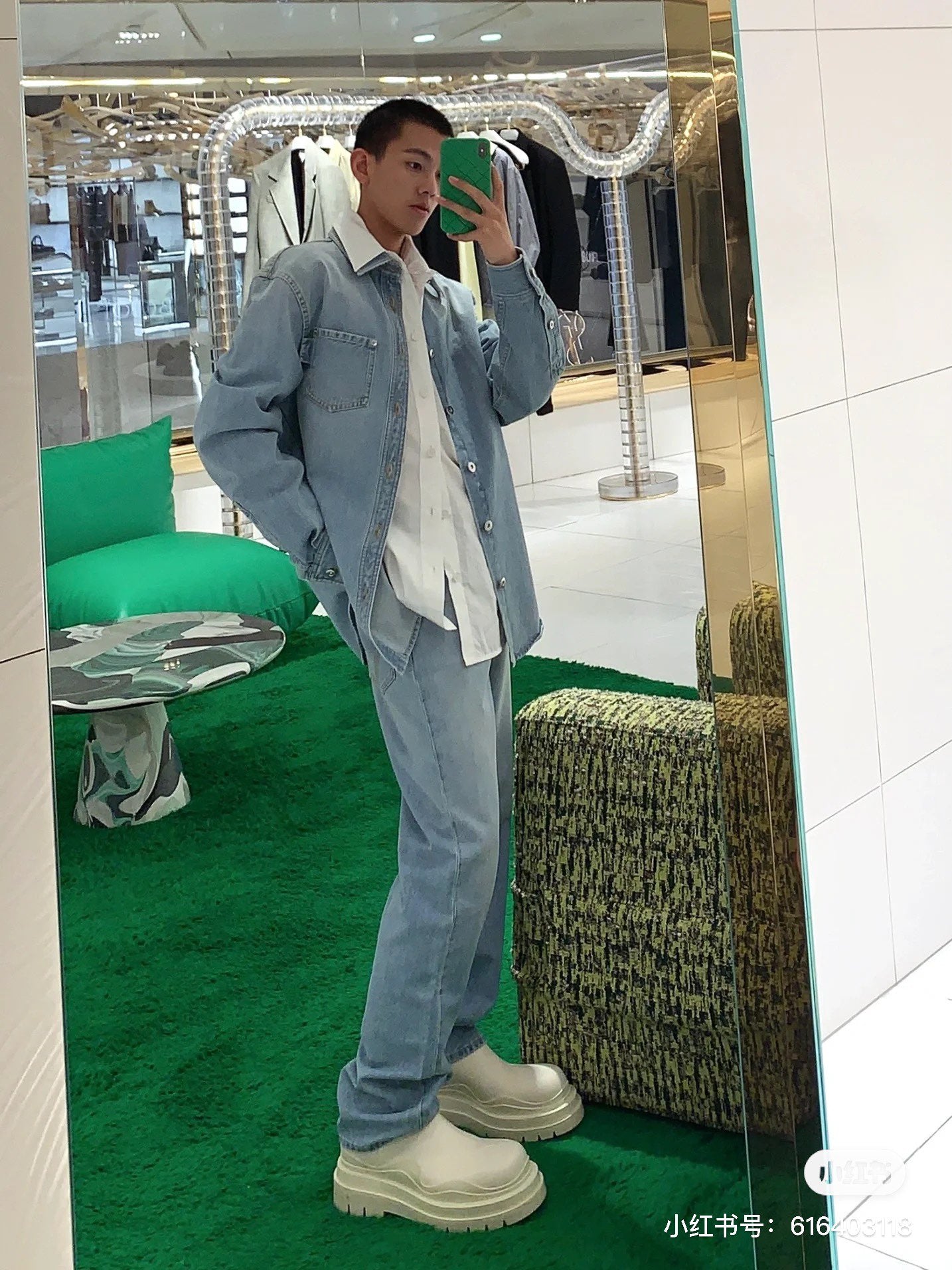 대리석 / 보테가베네타 라이트블루 데님 셔츠