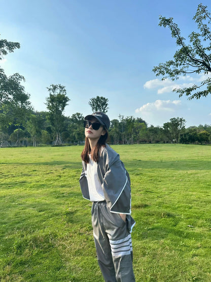 대리석 / 그레이 비치 나일론 스웨트팬츠