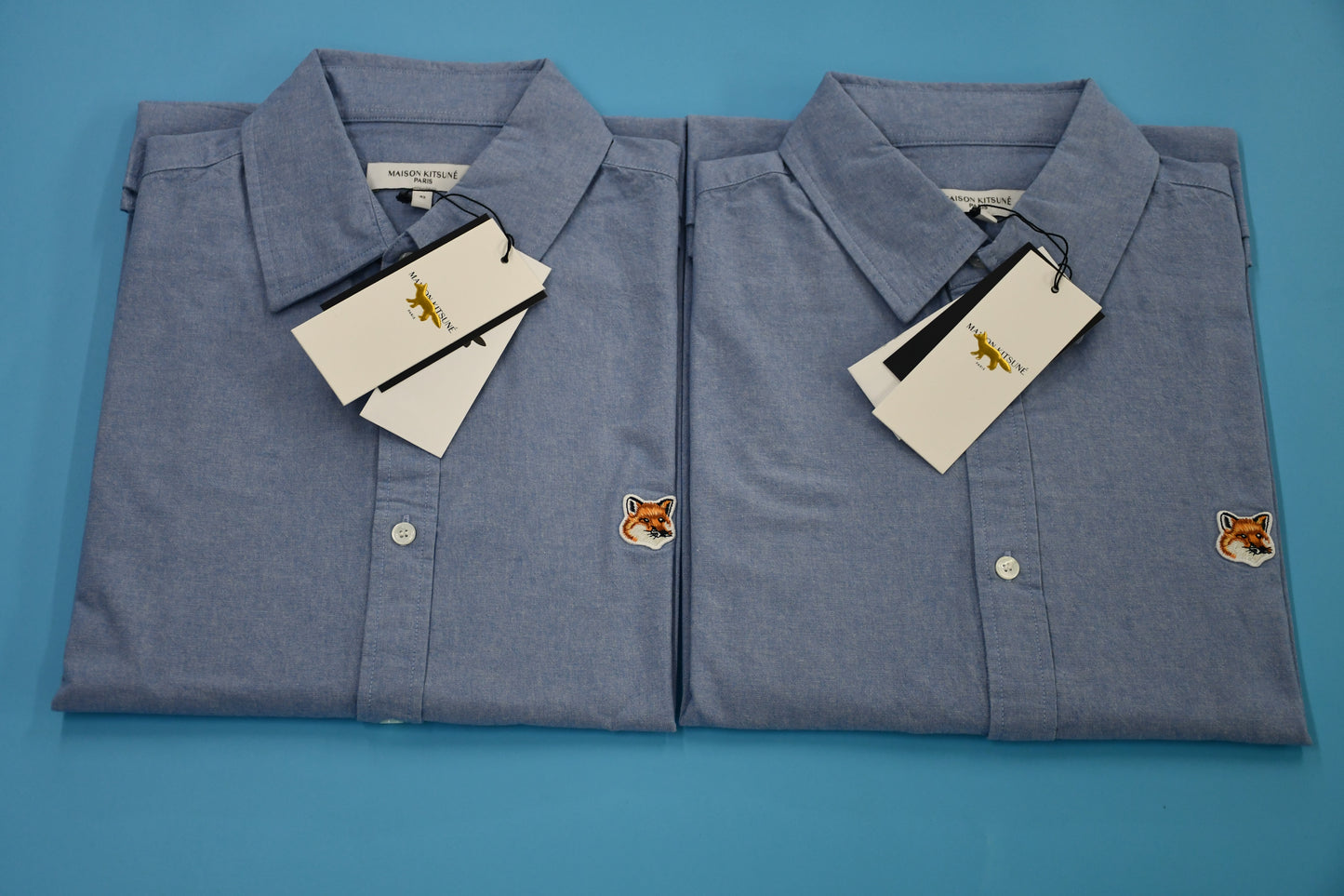 탑키츠네 / 메종키츠네 옥스포드 셔츠 , 클래식 레드폭스 긴팔 캐주얼 셔츠