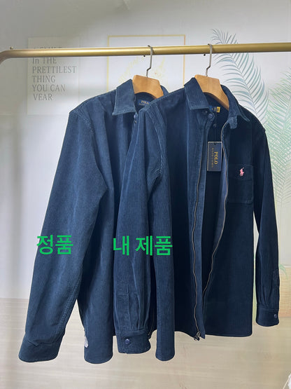 탑폴로 / 폴로 블루 코듀로이 지퍼 아우터형 셔츠