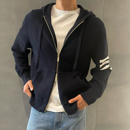 대리석 / 톰브라운 사선 완장 와플 후드 집업