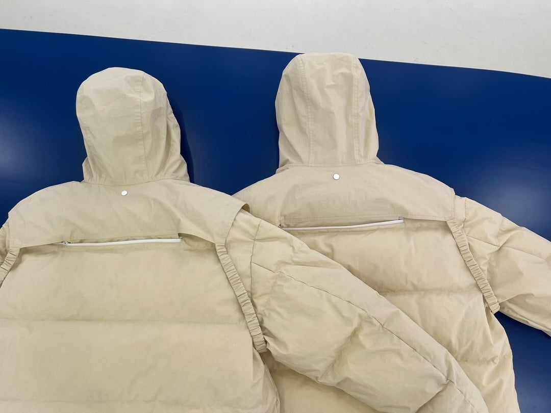 대리석 /  보테가베네타 이중지퍼 베이지 구스다운 루즈핏 패딩점퍼