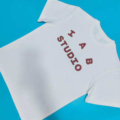 탑아이앱 / 아이앱 티셔츠 화이트 버건디