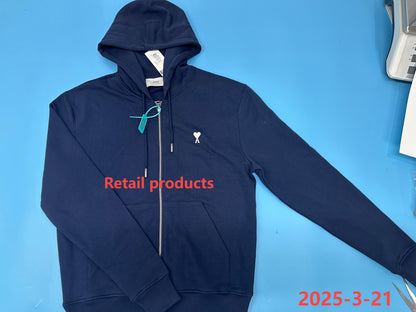 탑아미 / 아미 2025년형 화이트 와펜 후드집업 white badge zipper hoodie