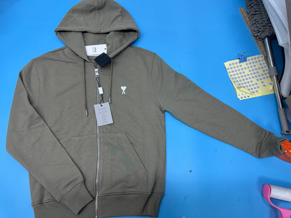 탑아미 / 아미 2025년형 화이트 와펜 후드집업 white badge zipper hoodie