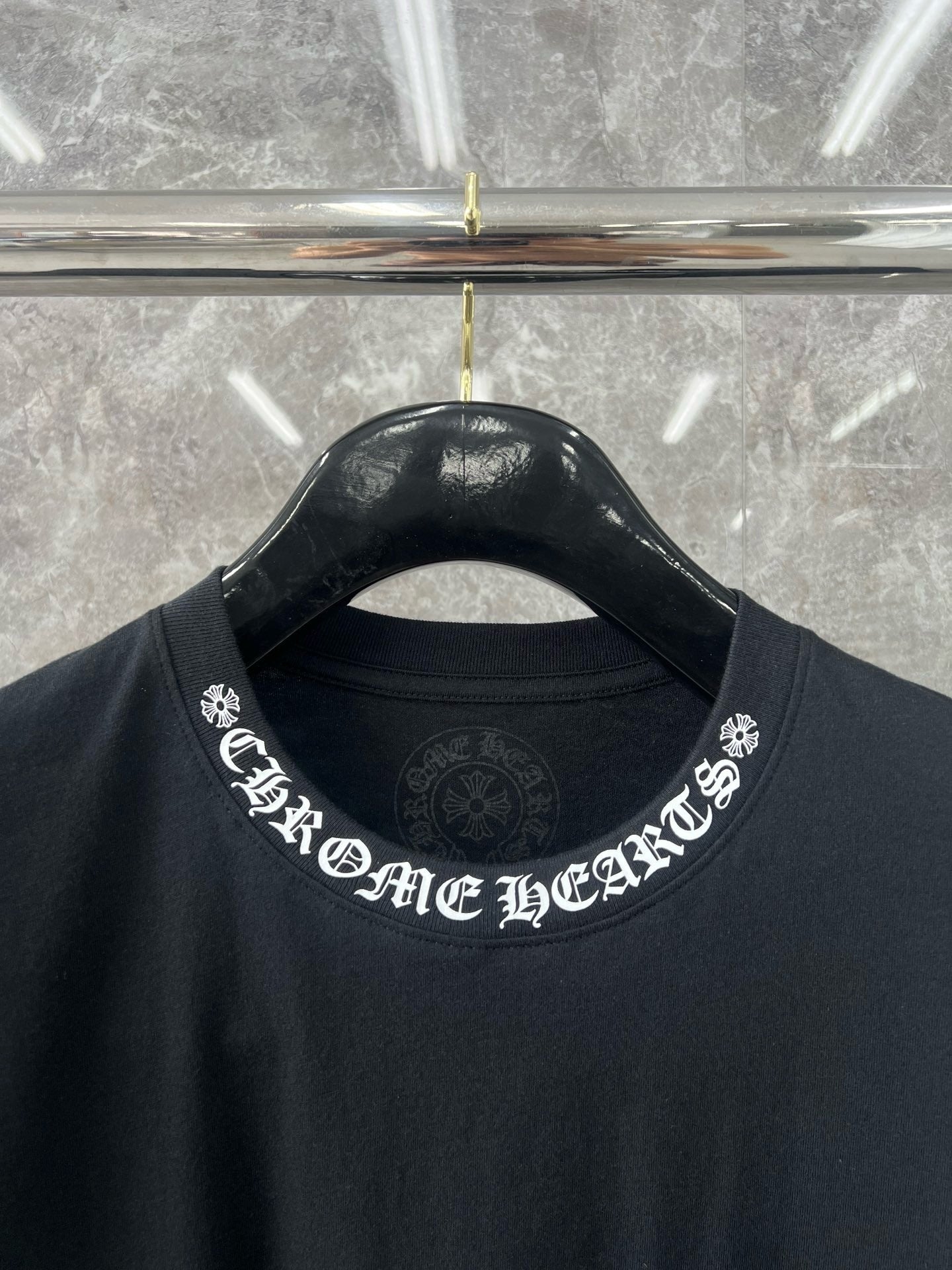 대리석 / 크롬하츠 넥로고 워싱 반팔 티셔츠