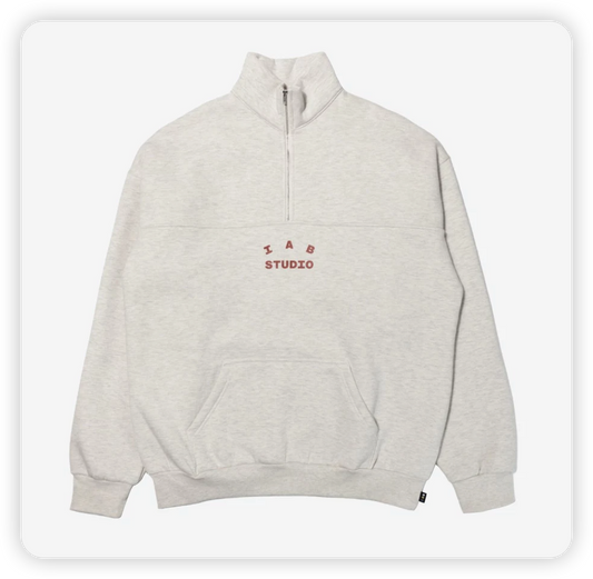 탑아이앱 / 아이앱 하프 집업 오트밀 버건디