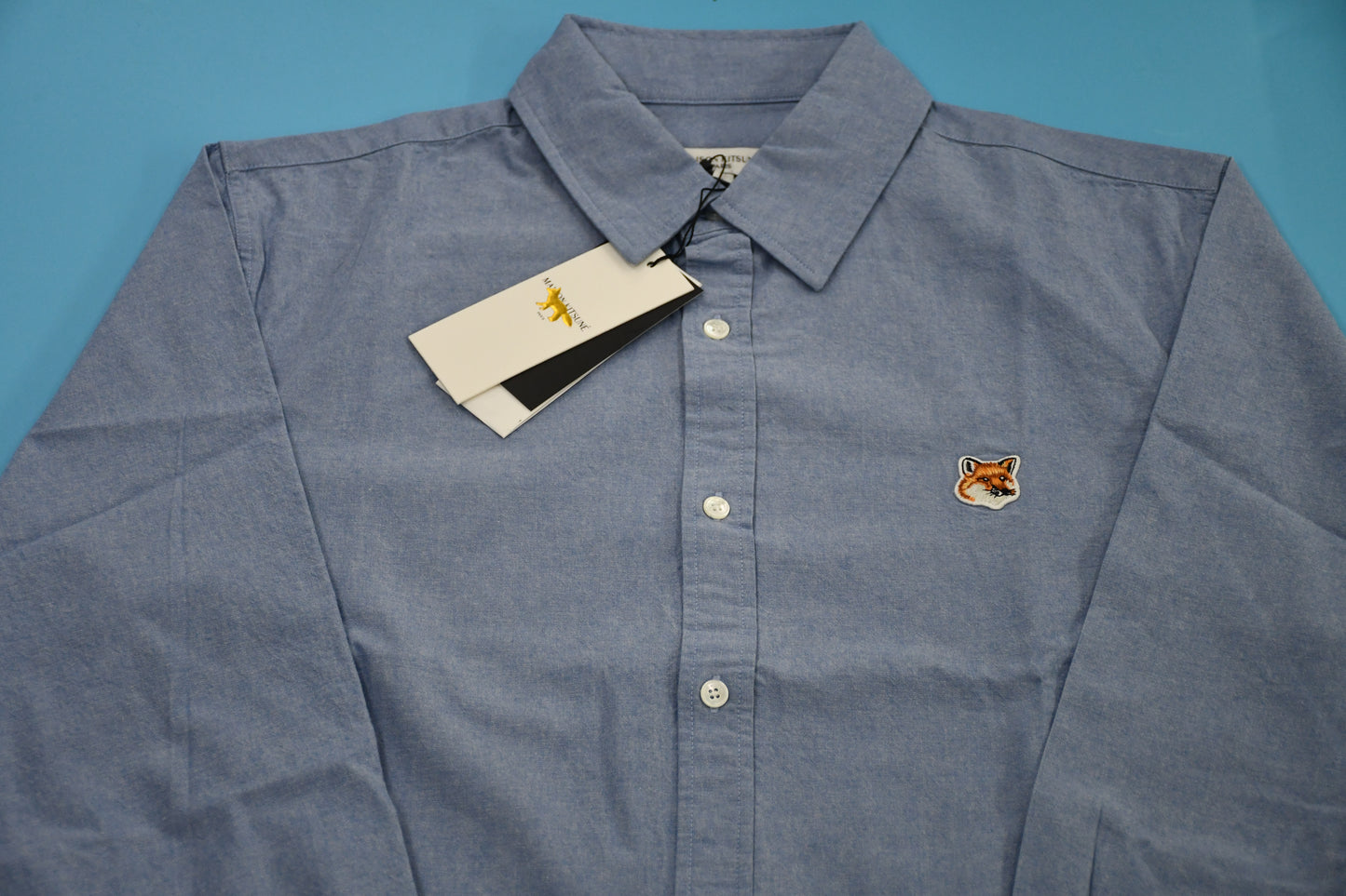 탑키츠네 / 메종키츠네 옥스포드 셔츠 , 클래식 레드폭스 긴팔 캐주얼 셔츠