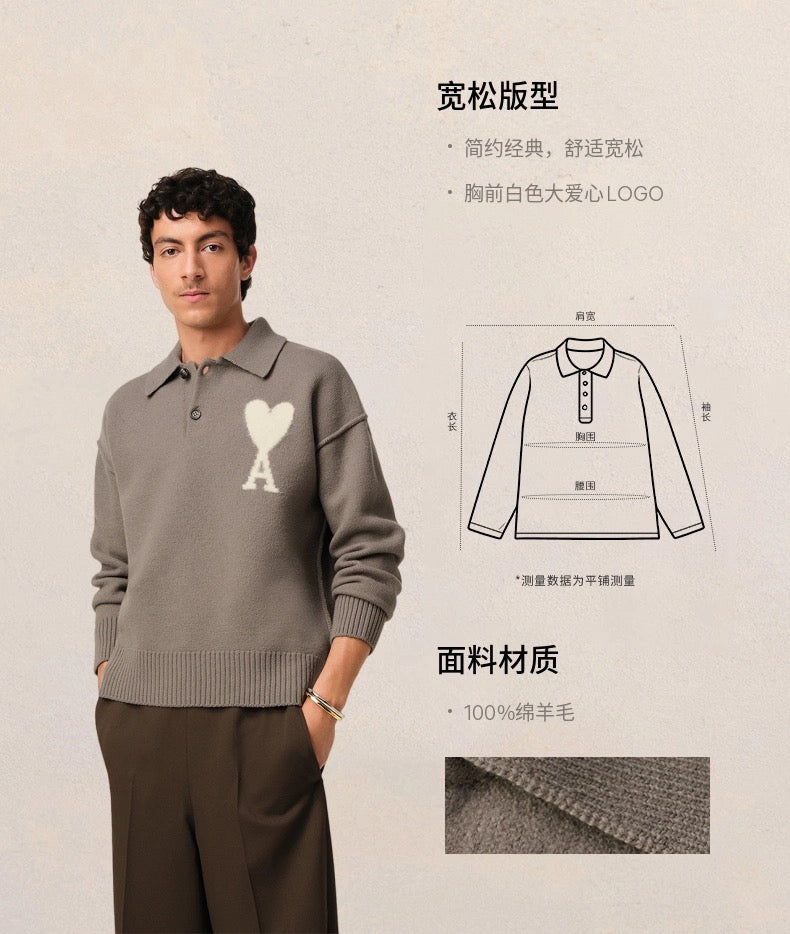 탑아미 / 아미 알파카 라운드 니트 알파카 스웨터