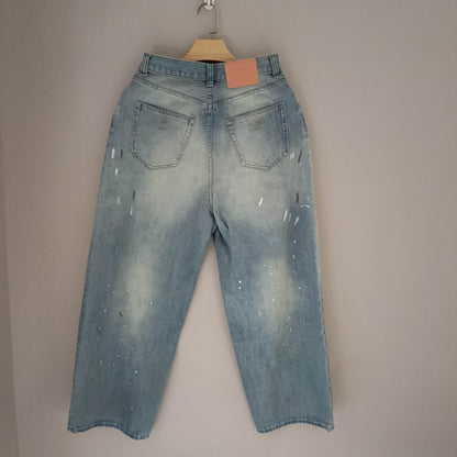 탑아크네 / 아크네스튜디오  오버핏 페인트스타일 데님팬츠