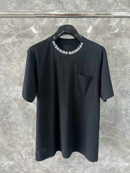 대리석 / 크롬하츠 넥로고 워싱 반팔 티셔츠