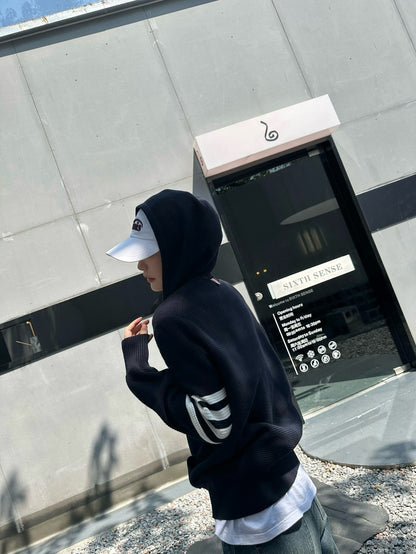 대리석 / 톰브라운 사선 완장 와플 후드 집업