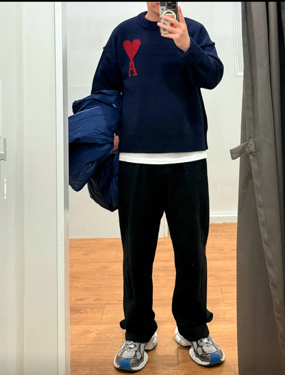 탑아미 / 아미  24 레드 빅로고 라운드 니트