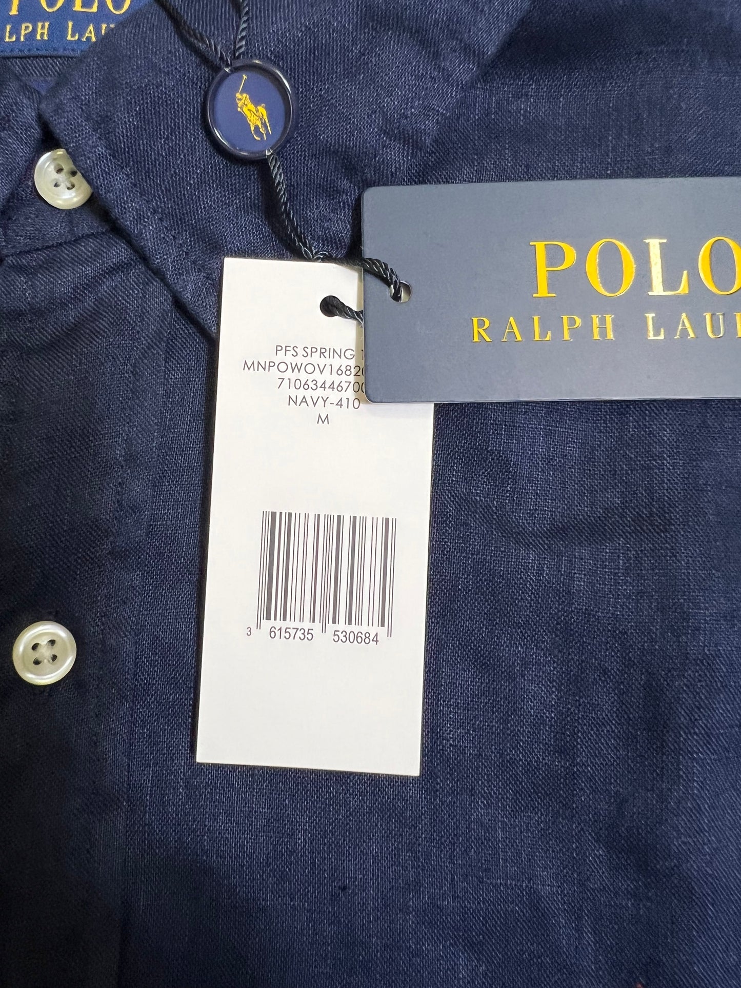 탑폴로 / 폴로 클래식핏 린넨 셔츠 네이비